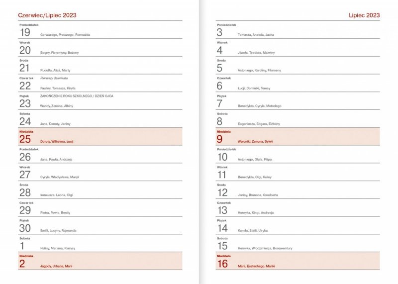 Kalendarz nauczyciela 2023/2024 A5 tygodniowy z długopisem oprawa zamykana na gumkę NEBRASKA granatowa (gumki czerwone) - ROWEREK Z DEDYKACJĄ