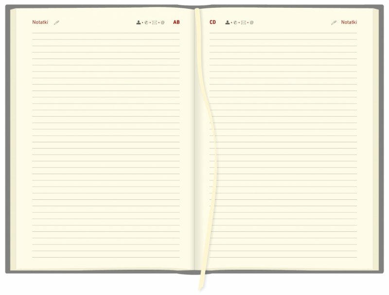 notes teleadresowy w kalendarzu A5 tygodniowym z notesem