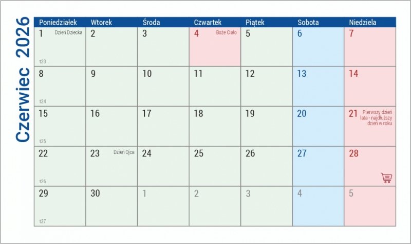 kalendarz biurkowy MINI szkolny na rok 2026/27 dla uczniów