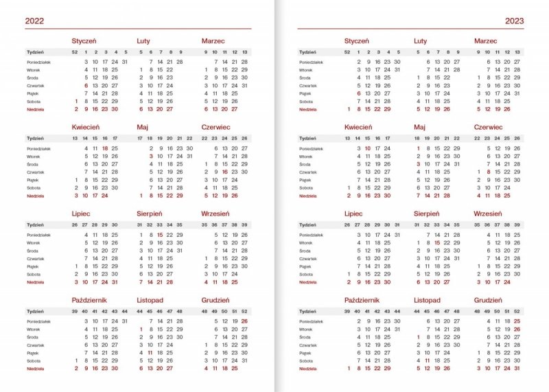 Kalendarz nauczyciela 2022/2023 A5 tygodniowy oprawa zamykana na gumkę NEBRASKA CZARNA (gumka czerwona)
