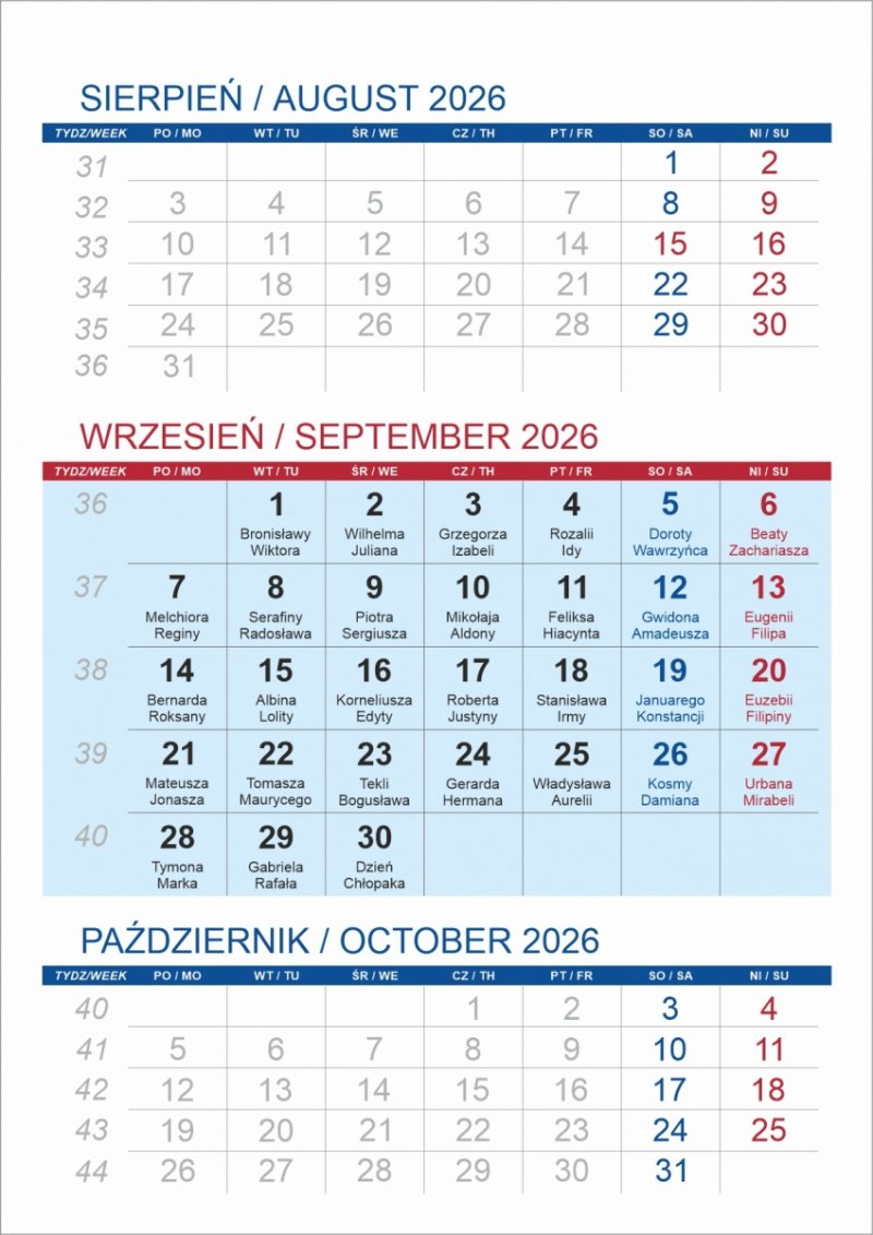 Kalendarz biurkowy z notesem i znacznikami TOP 3-miesięczny 2026 zielony