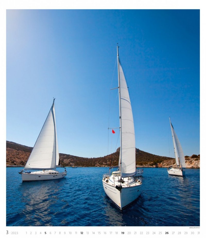 Kalendarz ścienny wieloplanszowy Sailing 2023 - exclusive edition - marzec 2023