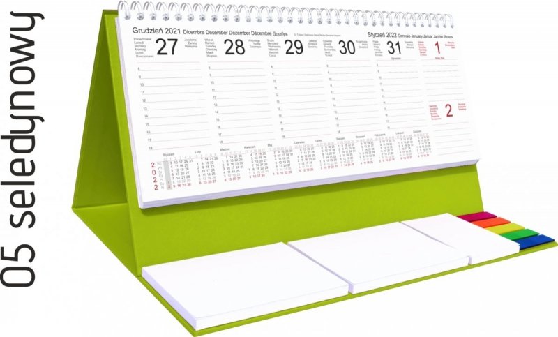 Kalendarz biurkowy z notesami i znacznikami EXCLUSIVE PLUS 2022 czarny
