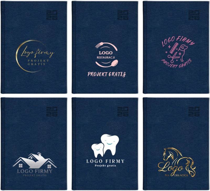 przykładowe wzory okładki z logo do kalendarza A4 na rok 2026