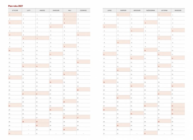 notes teleadresowy w kalendarzu na 2026