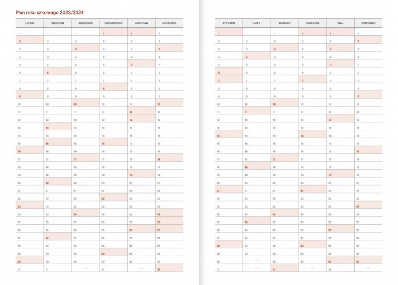 Kalendarz nauczyciela 2023/2024 B5 tygodniowy oprawa VIVELLA szara - BALON