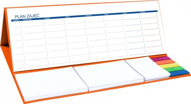 Kalendarz biurkowy z notesami i znacznikami MAXI na rok szkolny 2021/2022 pomarańczowy