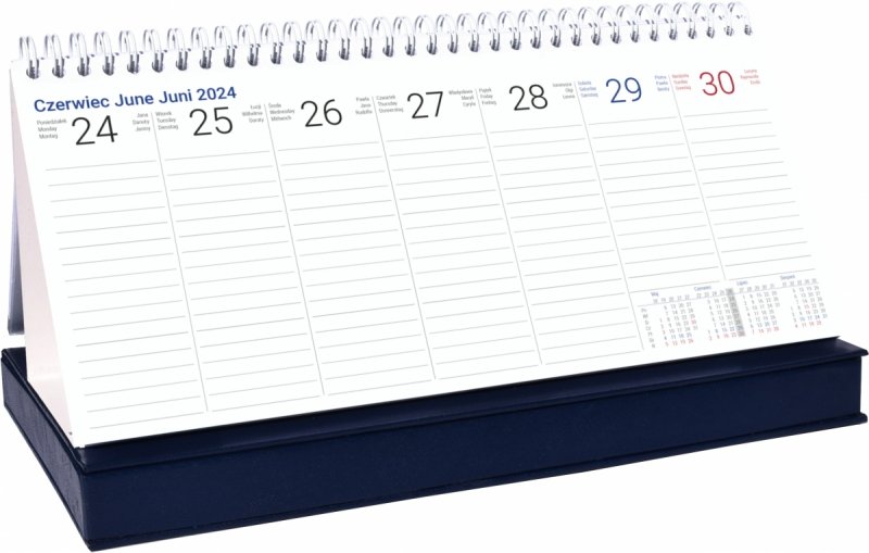 Kalendarz biurkowy TYGODNIOWY Z PIÓRNIKIEM 2024/2025