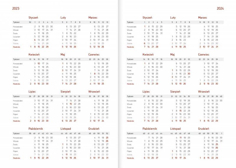 Kalendarz akademicki 2023/2024 A5 tygodniowy oprawa VIVELLA szara - NUTY