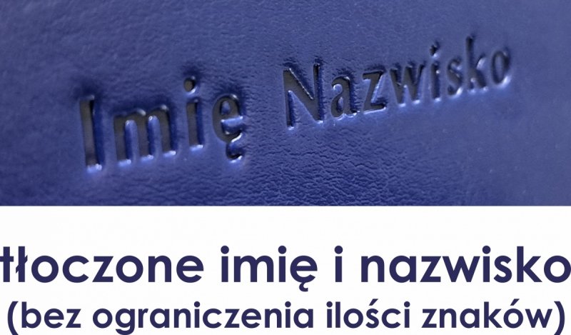 kalendarz lub notes z wytłoczoną personalizacją