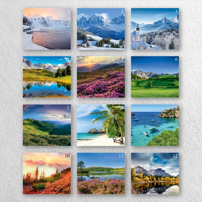 Kalendarz ścienny wieloplanszowy A4 KRAJOBRAZY 2026