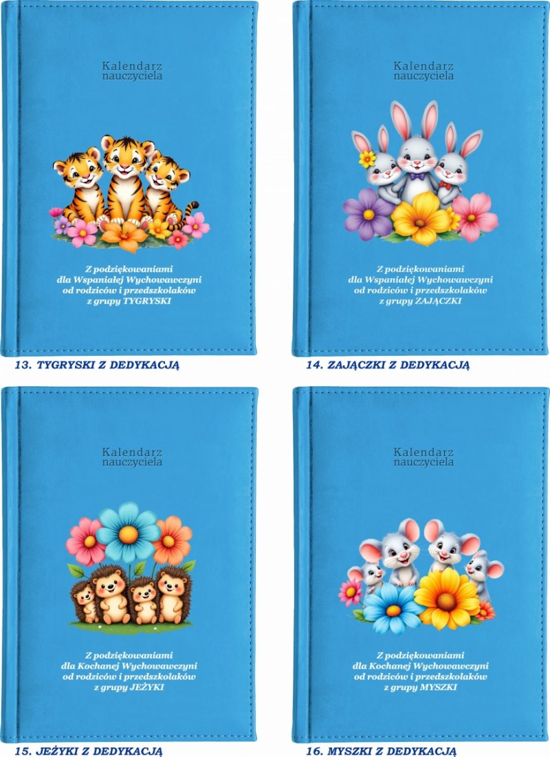 kalendarz książkowy na rok szkolny 2026/2027 z kolorową grafiką na okładce oraz pudełkiem w komplecie