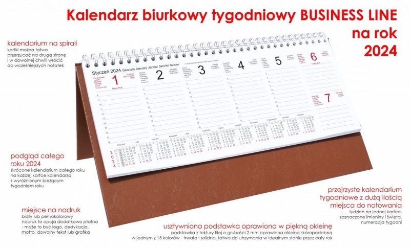 Opis kalendarza na biurko na rok 2024