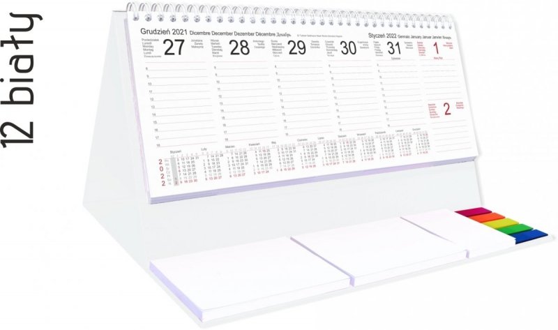 Kalendarz biurkowy z notesami i znacznikami EXCLUSIVE PLUS 2022 brązowy