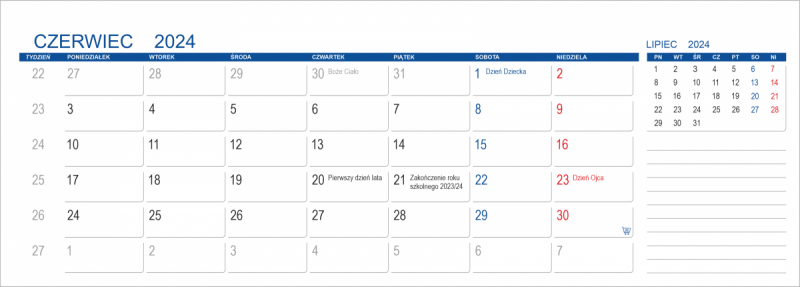 Kalendarz szkolny od czerwca 2024 do czerwca 2025