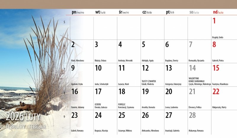 kalendarz do postawienia na biurko na rok 2026