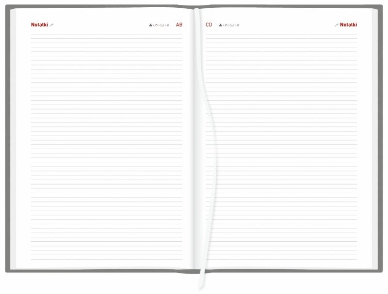 notes teleadresowy w kalendarzu A4 tygodniowym