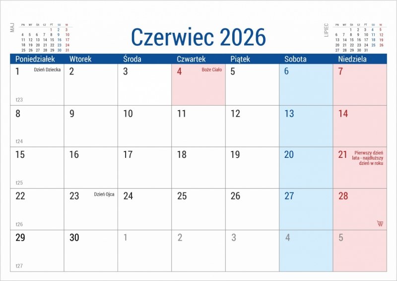 kalendarz biurkowy szkolny dla ucznia na rok 2026/2027
