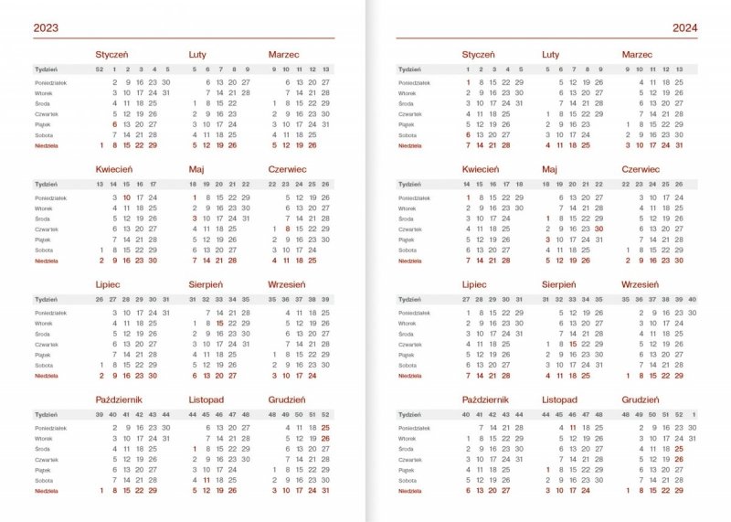 Kalendarz nauczyciela 2023/2024 A5 tygodniowy oprawa VIVELLA granatowa - WIELKIE SERCE
