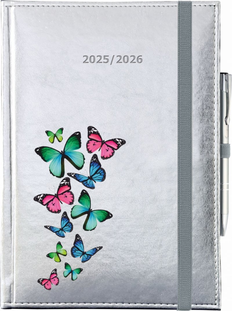kalendarz dla nauczyciela zamykany na gumkę z długopisem na rok szkolny 2025/2026 z nadrukiem
