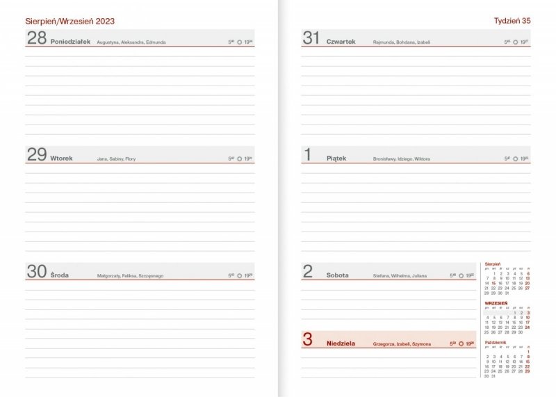 Kalendarz nauczyciela 2023/2024 A5 tygodniowy z długopisem oprawa zamykana na gumkę NEBRASKA czarna (gumki czerwone) - BRATKI Z DEDYKACJĄ