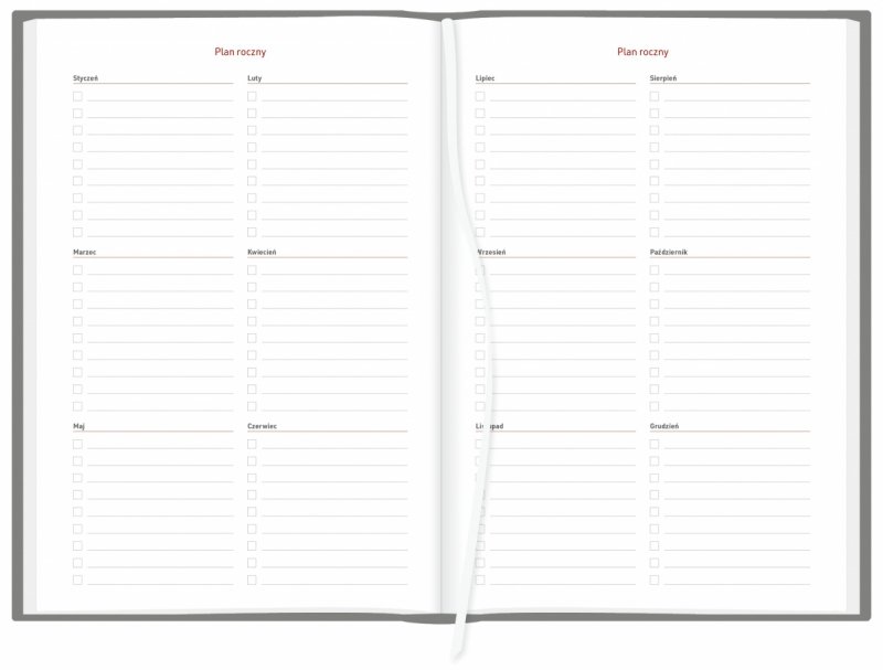 kalendarz książkowy A5 tygodniowy z planem rocznym 2026