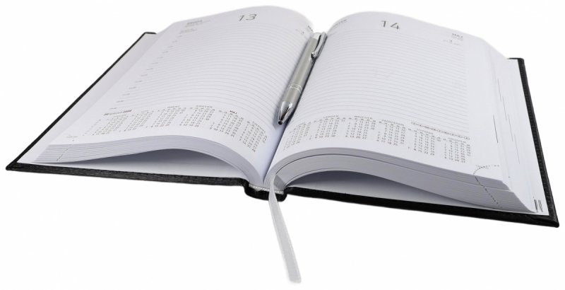 Kalendarz książkowy 2026 A5 dzienny papier biały drukowane registry oprawa VIVELLA EXCLUSIVE czarna