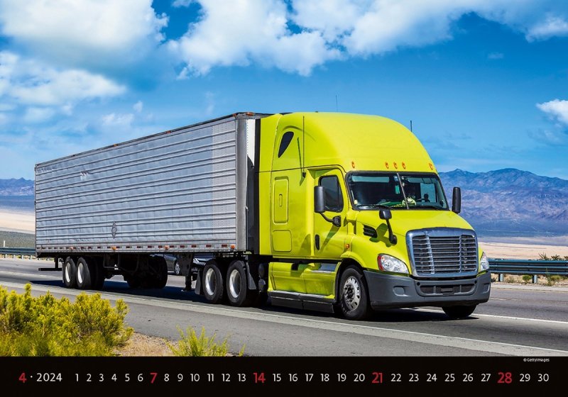 Kalendarz ścienny wieloplanszowy Trucks 2024 - kwiecień 2024