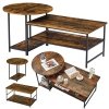 Zestaw Stolików Kawowych 2w1 Vintage Drewno Rustykalne 123x60x51cm