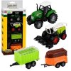 Zestaw Pojazdów Rolniczych Traktor Sieczkarnia Przyczepy 1:68 4 szt.