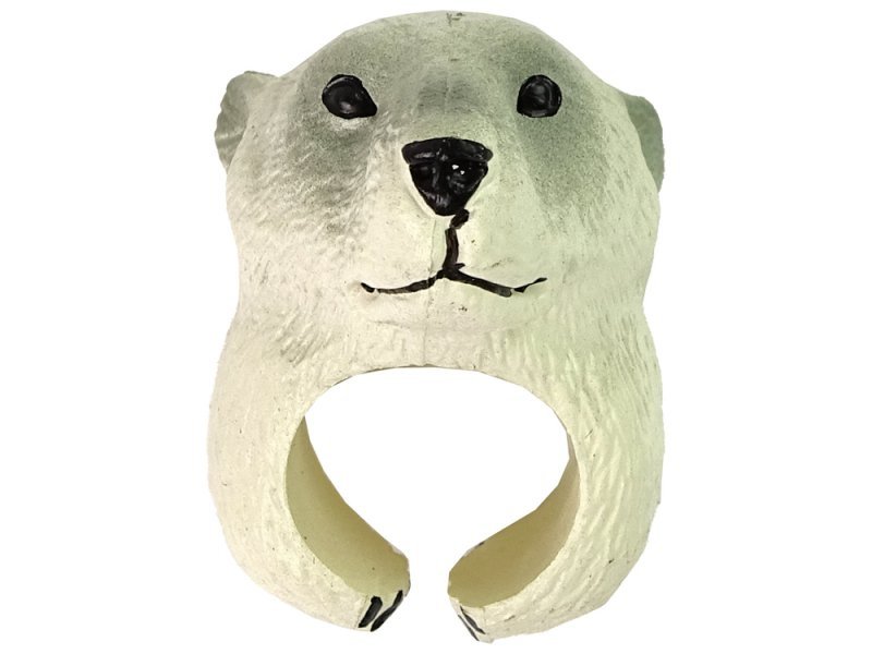 Pierścień na palec Edukacyjne Zwierzęta Niedźwiedź Biały