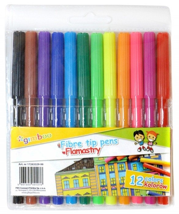 FLAMASTRY 12SZT MIX KOL