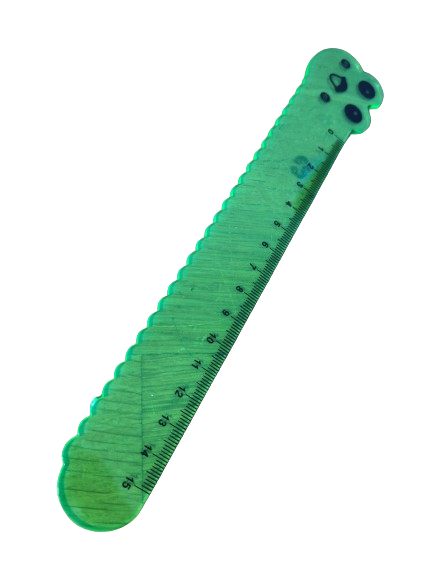 LINIJKA PLASTIKOWA 15 CM GĄSIENNICA zielona