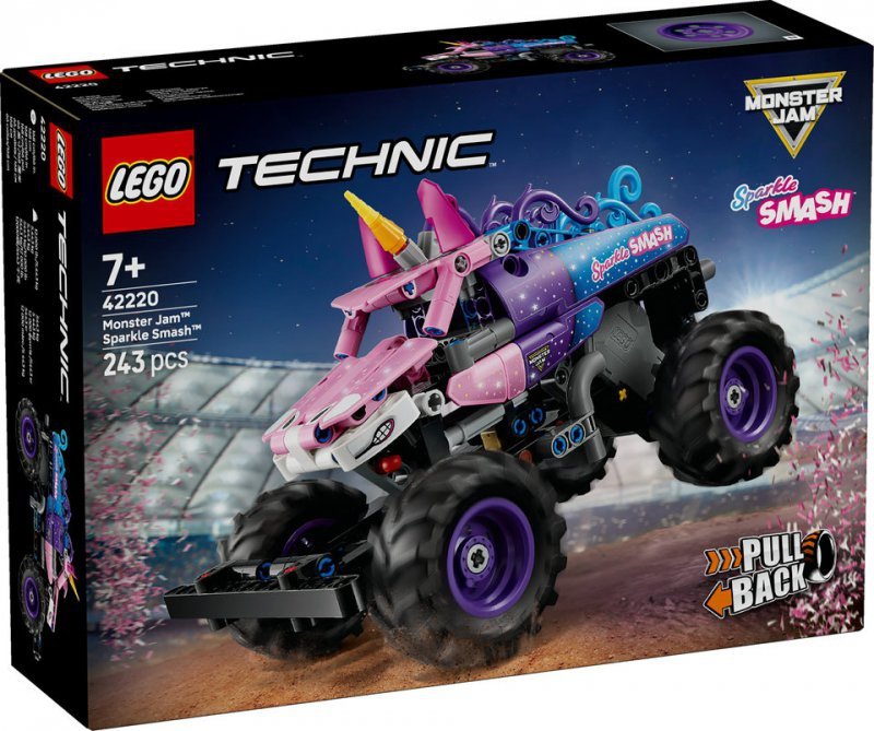 Klocki Lego Monster Jam™ Sparkle Smash™ z Napędem Typu Pull-Back