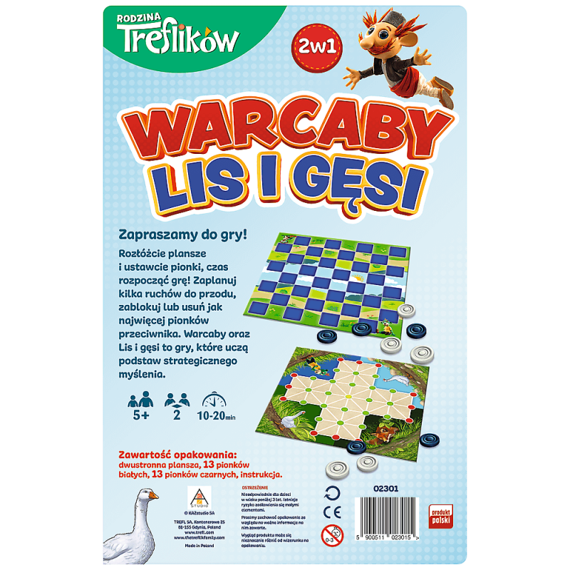 Gra klasyczna Warcaby, lis i gęsi 