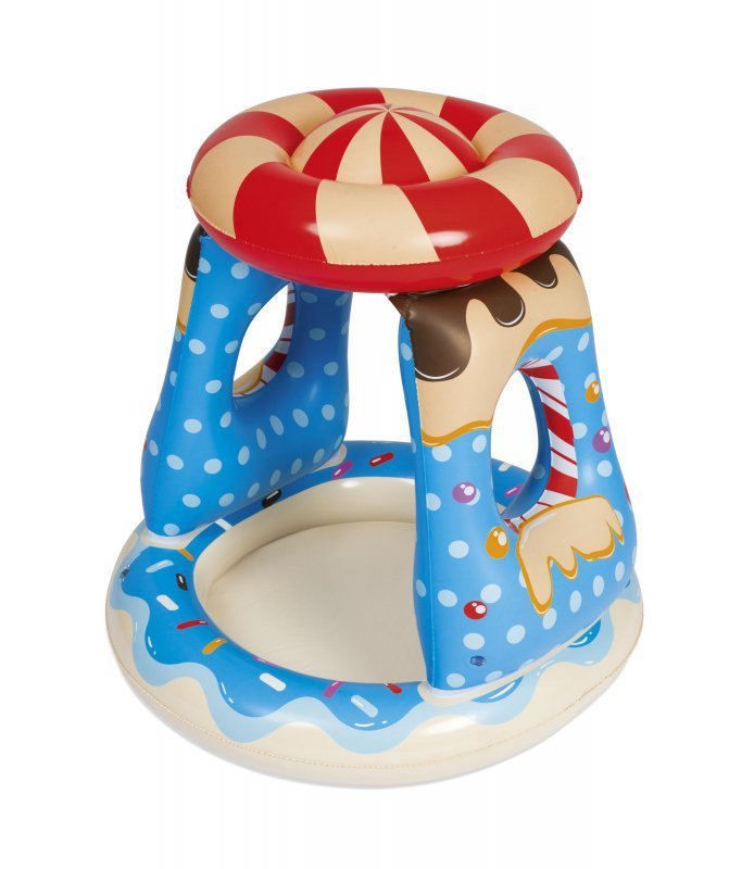 BASENIK Z DASZKIEM CUKIERKOWY DOMEK 91cm x 91cm x 89cm dmuchany