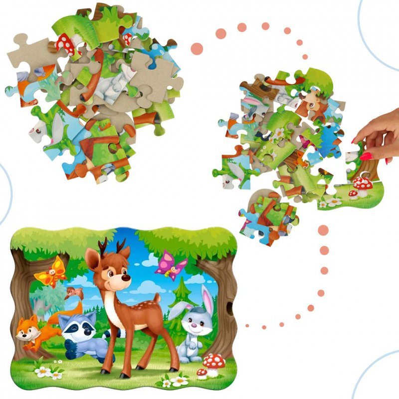 Puzzle układanka 30 elementów A Deer and Friends - Leśne zwierzątka 4+