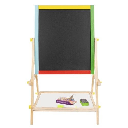 DWUSTRONNA TABLICA DREWNIANA 65,5 x 40 x 33 cm kredowa suchościeralna