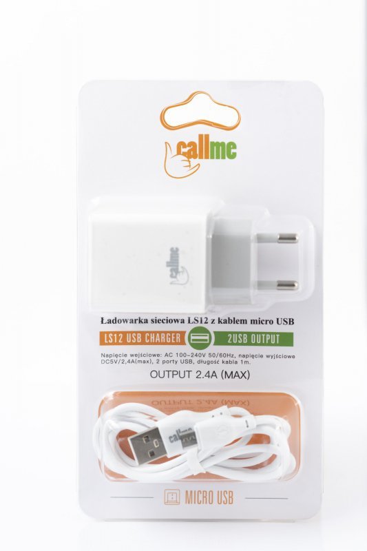  Ładowarka do telefonu  uniwersalna Callme LS12 2.1A 2 USB  adapter + kabel micro
