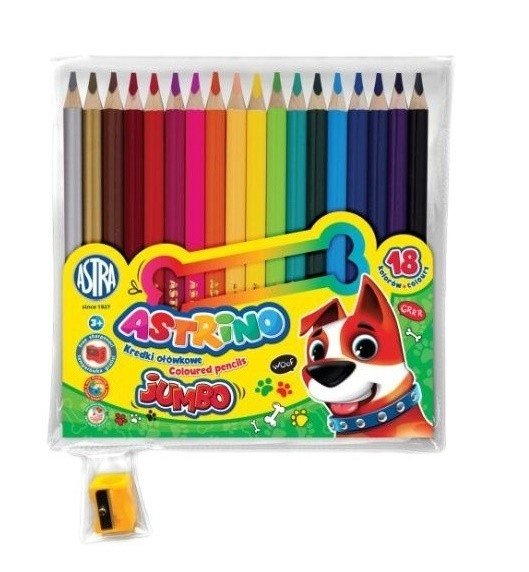 KREDKI OŁÓWKOWE ASTRINO OKRĄGŁE JUMBO 18