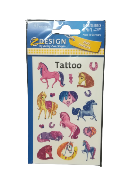 Tatuaże-dla-dzieci-kolorowe-konie 