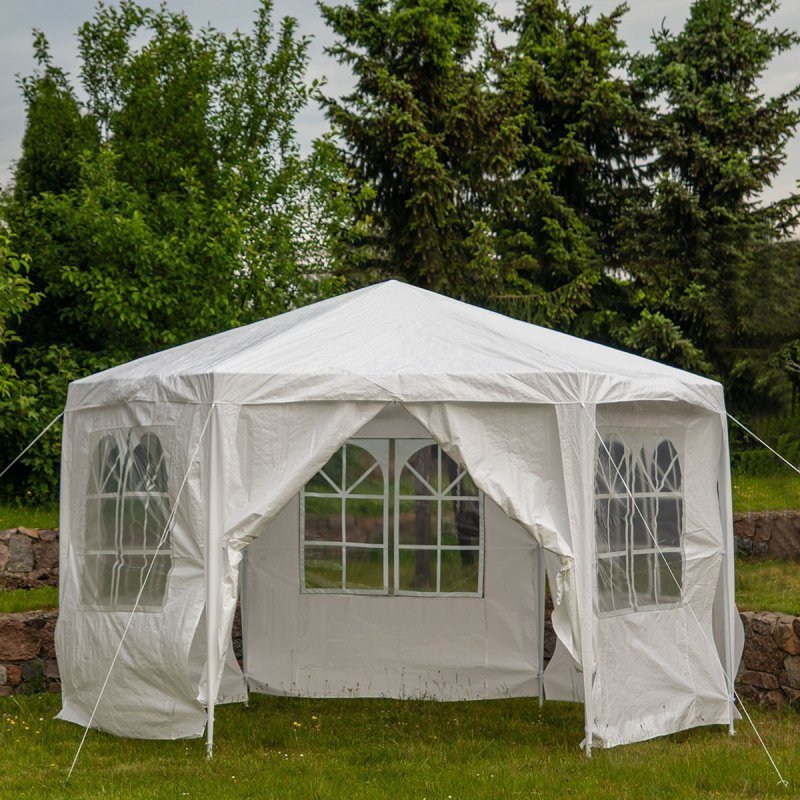 Pawilon namiot ogrodowy sześciokątny 2x2x2m wysokość 2,6m biały