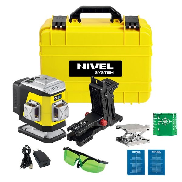 Nivel System CL3B Niebieski multi-laser krzyżowy (3 x 360°), Bluetooth + SJJM1EX + czujnik RD800