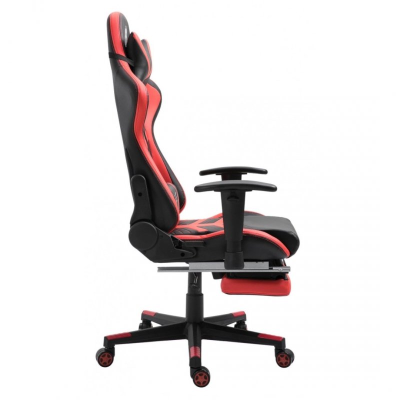 Fotel gamingowy rozkładany z podnóżkiem GHOST-SIX czarno-czerwony