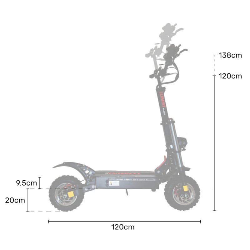 Hulajnoga Elektryczna TOMINI H09 wymiary