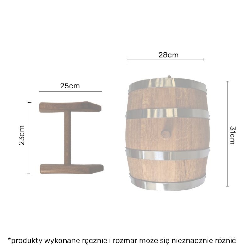Beczka drewniana dębowa 10l