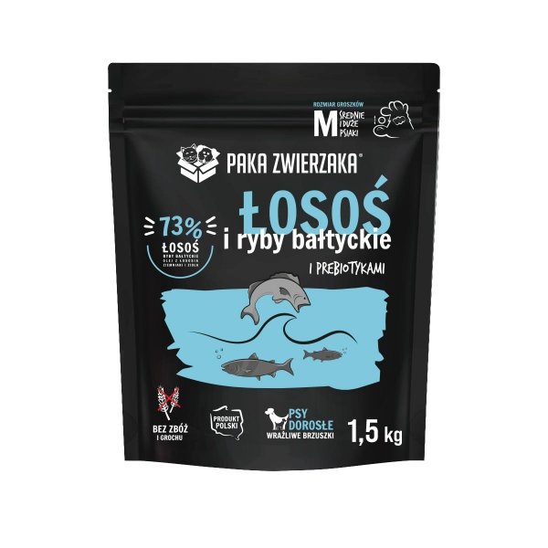 Paka Zwierzaka Karma sucha Łosoś z rybami bałtyckimi 1,5kg