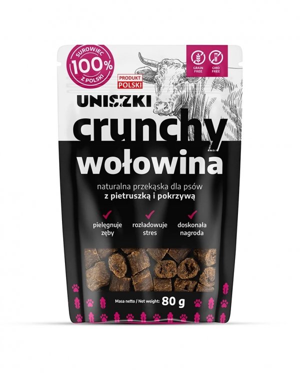 UNISZKI Crunchy Wołowina - Pietruszka Pokrzywa 80g