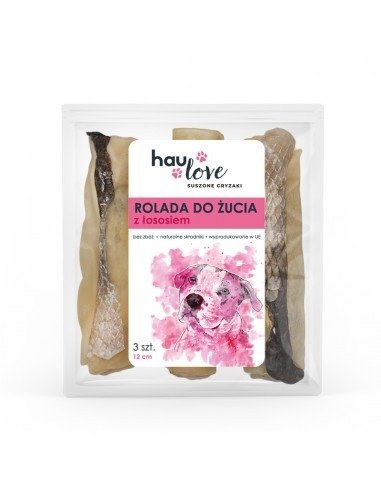 HAULOVE Rolada do żucia z łososiem 12cm 3szt.