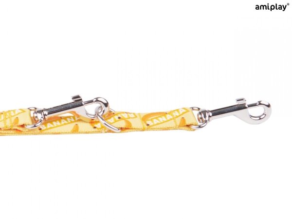 AMIPLAY BeHappy Smycz regulowana 7in1 M 100 – 200 x 2 cm BANANA